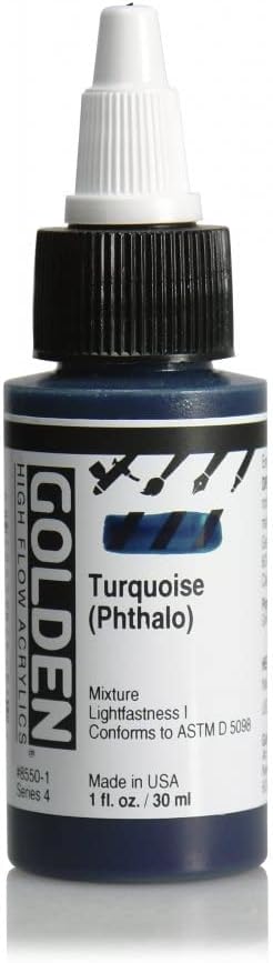Golden High Flow Arcylic Paint, 1 Ounce, Turquoise Phthalo
