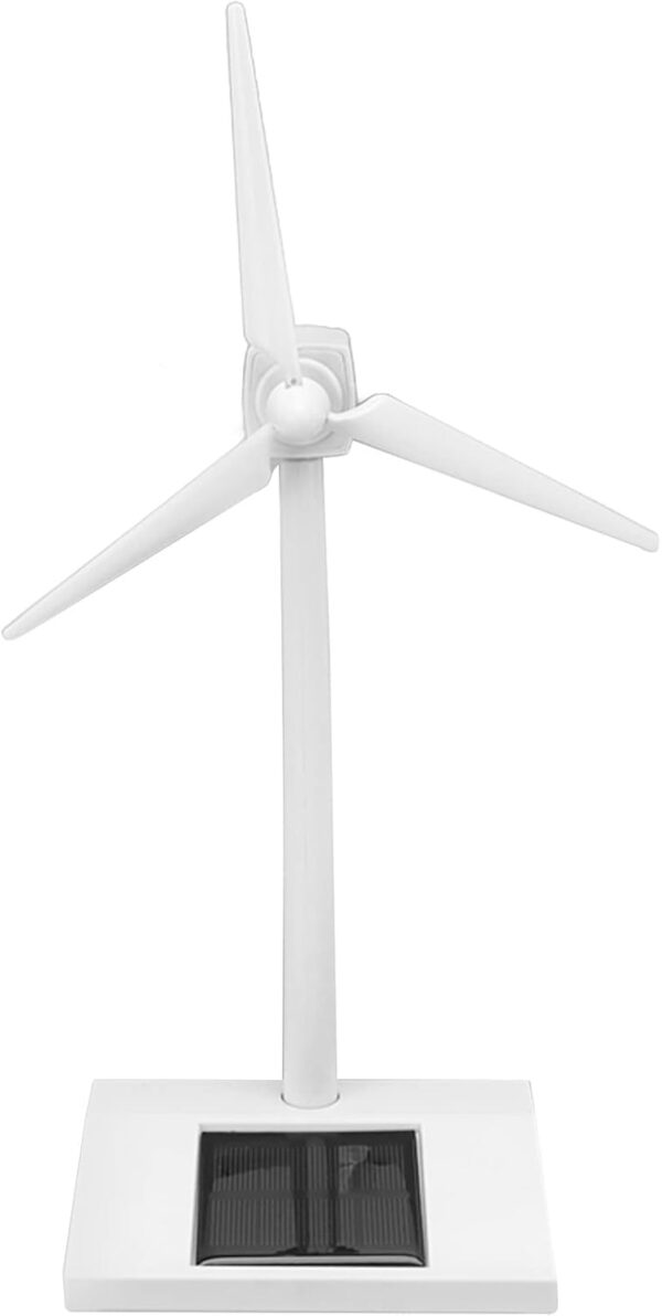 TOPINCN Solar Powered Wind Model, ABS Electronic Component Science Teaching Educational Desk Windmill Model, Wind Sculptures Decoration