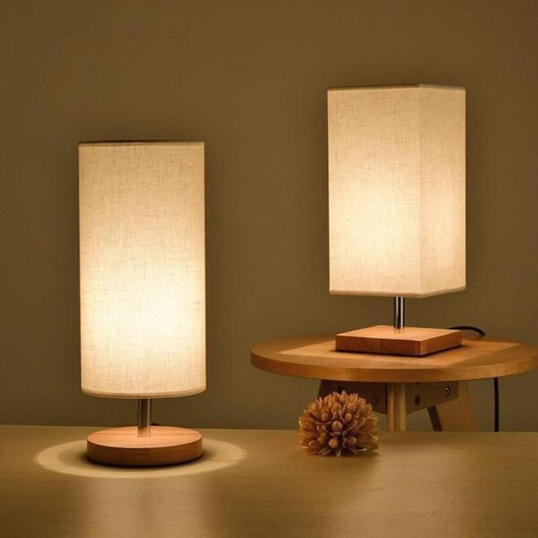 Uniqus Table Lamp Modern Garden Bedside Table Lamp Decoration Solid Wood Japanese Study Room LED Warm Table Lamp Bedroom Creative Table Lamp Desk Lamp Color : B - Image 4