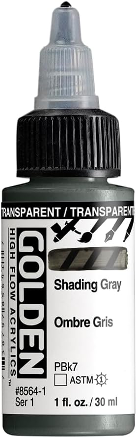 Golden High Flow Acrylics, Transparent Shading Gray, 1 Fl. Oz. 30 Ml Bottle