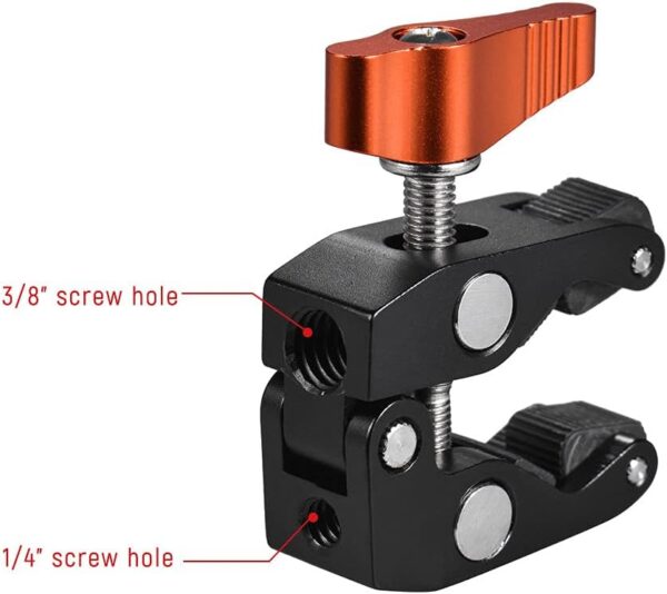 Andoer Super Clamp Tripod Clamp Crab Pliers Clip With 1/4 Inch 3/8 Inch Screw Hole For Dslr Rig Lcd Monitor Studio Light Camera - Image 5