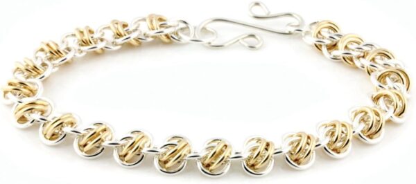 Weave Got Maille Double Orbital Barrel Chain Maille Bracelet Kit, Gold And Silver - Image 2