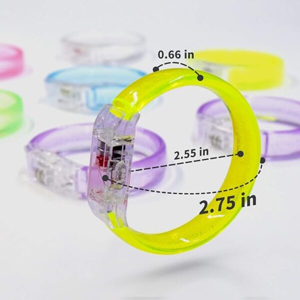 14pcs Glow Bracelets with 14pcs Spare Batteries Glow in The Dark Bracelets Toys for Party Favors - Image 5