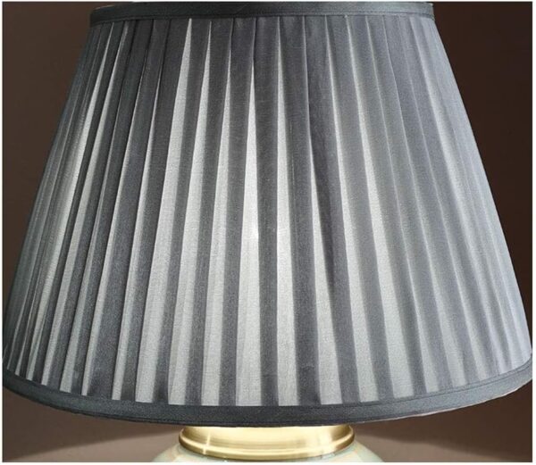 Uniqus Table Lamp Bedside Table Lamp,Table Lamp Bedroom with Simple Fabric Lampshade Modern Ceramic Nightstand Table Lamp Desk Lamp Desk Lamp Color : Green, Size : Remote Control - Image 3