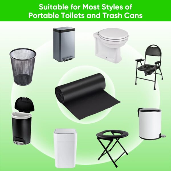 100 Count Biodegradable Portable Toilet Bags, 8 Gallon Capacity, 5 Rolls, 20 Bags Per Roll, Ideal For Camping, Hiking, Outdoor - Image 4