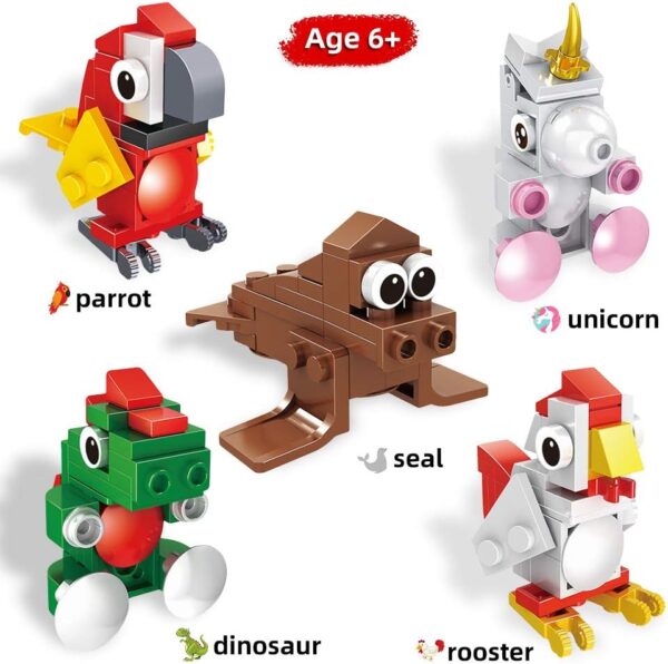 HomeMall Building Blocks Animals 10 in 1 STEM Building Bricks, Animals Toys Learning Set, Party Favors for Kids, Prizes for Kids Classroom, Goodie Bag Fillers (10 PCS Animal) - Image 5