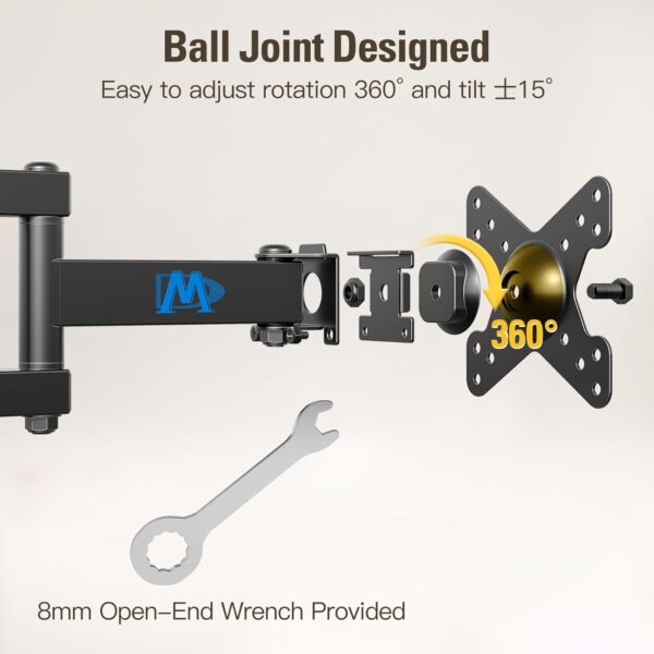 Mounting Dream Ul Listed Full Motion Monitor Wall Mount Tv Bracket For 1026 Inch Led, Lcd Flat Screen Tv And Monitor, Tv Mount - Image 7