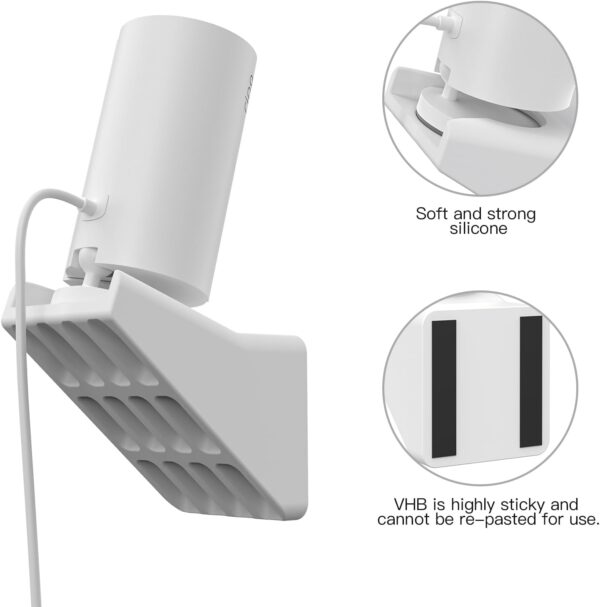 Adhesive Window Mount For Indoor Cam（1St Gen2Nd Gen）, Easy To Install, No Tools Needed, Indoor Cam Camera 20 Degrees Tilt Strong Adhesive Wall Mounting Bracket White - Image 4