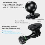Brcovan Aluminum Alloy Tripod Mount Adapter With 1'' Ball Camera 1/420 Thread, Compatible With Ram Mounts B Size 1 Inch Ball - Image 2