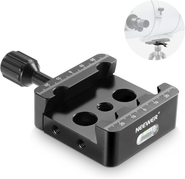 Neewer Telescope Mount Tripod Adapter Base Saddle Clamp For Vixen Style Dovetail Bars, With M6 M8 Countersunk Bores For Astronomi