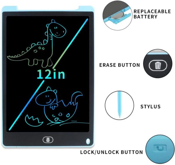 Lcd Writing Tablet Toddler Toys, 12 Inch Doodle Board Drawing Pad For Kids, Erasable Colorful Drawing Board, Christmas Birthday - Image 4