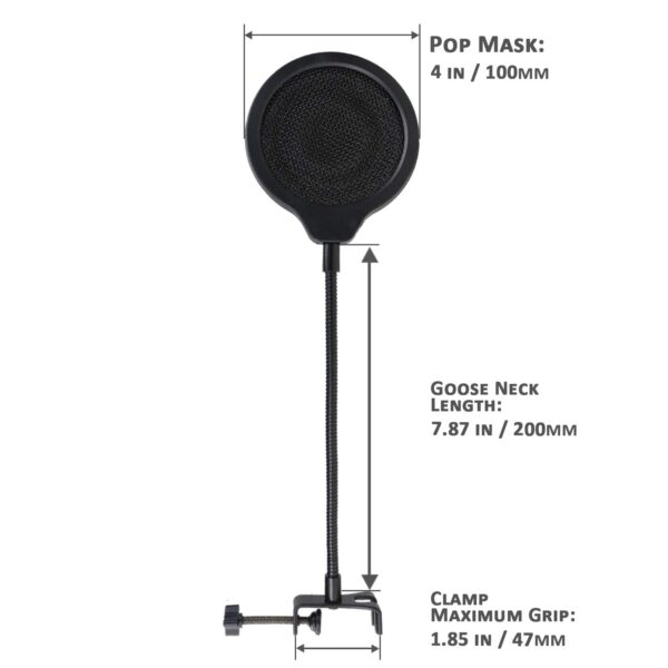 Seiren Mini Microphone Pop Filter Mask Shield For Razer Seiren Mini Microhone, 4 Inch 3 Layers Windscreen with Flexible 360°Gooseneck Clip by SUNMON - Image 6
