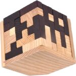 Wooden Brain Puzzle Cube 3D Brain Teaser Puzzles 54 Pieces Tshaped Blocks Builder Creative Educational Toy For Kids And S Desk - Image 2