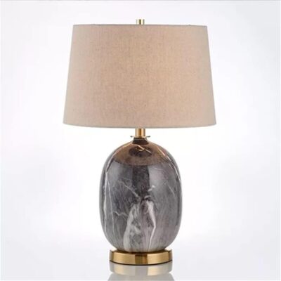 Creative Modern Nordic Ceramic Living Room Bedroom Bedside Stylish Personality Decorative Table Lamp Color : Gray, Size : 33x60cm