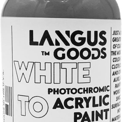 Color Changing Fabric Airbrush Paint That Changes Color In The Sun And Changes Back When Sunlight Is Blocked Photochromic Uv 4Oz, White To Charcoal