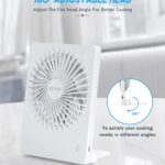 Zuvas Desk Fan Battery Operated Fan Rechargeable 180°Tilt Folding Personal Fan Ultra Quiet Small Portable Fan 3 Speed Adjustable - Image 6
