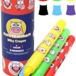 Lebze Jumbo Crayons For Toddlers, 6 Colors Twistable Washable Crayons, Easy To Hold Silky Large Crayons For Babies And Children