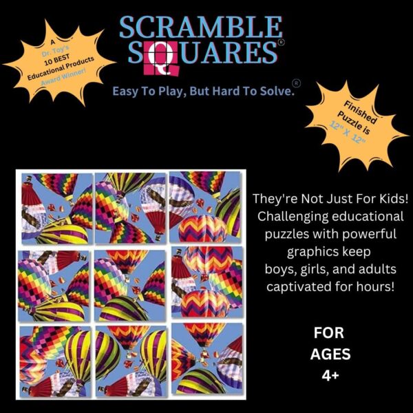 Uniqus B. Dazzle Hot Air Balloons 9 Piece Scramble Square Puzzle A Captivating Challenge For Puzzle Enthusiasts - Image 3