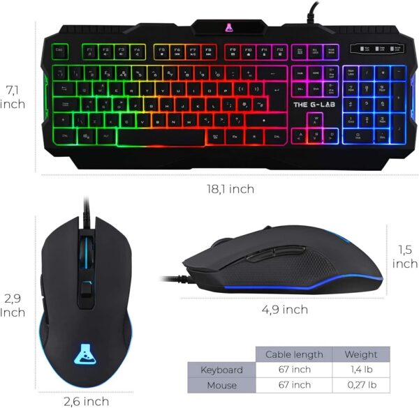G-LAB Combo Helium - 4-in-1 Gaming Bundle - Backlit QWERTY Gamer Keyboard, 3200 DPI Gaming Mouse, in-Ear Headphones, Non-Slip Mouse Pad - PC Mac PS4 PS5 Xbox One Gamer Pack - Image 7