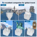 350W Power Converter 220V To 110V Voltage Converter Travel Adapter With 4 Usb Ports 3 Ac Outlets, Convert Voltage For Curling Iron, Straightener, Chargers, Us To Eu/Uk/It/Au/Asia White - Image 8