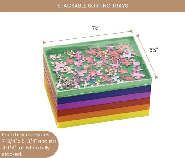 Bits And Pieces Stackem Sorting Trays Puzzle Piece Organizer Stackable Sorting Trays Jigsaw Puzzle Accessories - Image 2