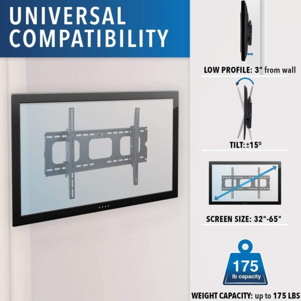 MountIttilting Tv Wall Mount Bracket For 3265 Inch Lcd, Led, Plasma Flat Screen Tv Universal Heavy Duty Television Mount With 175 - Image 3
