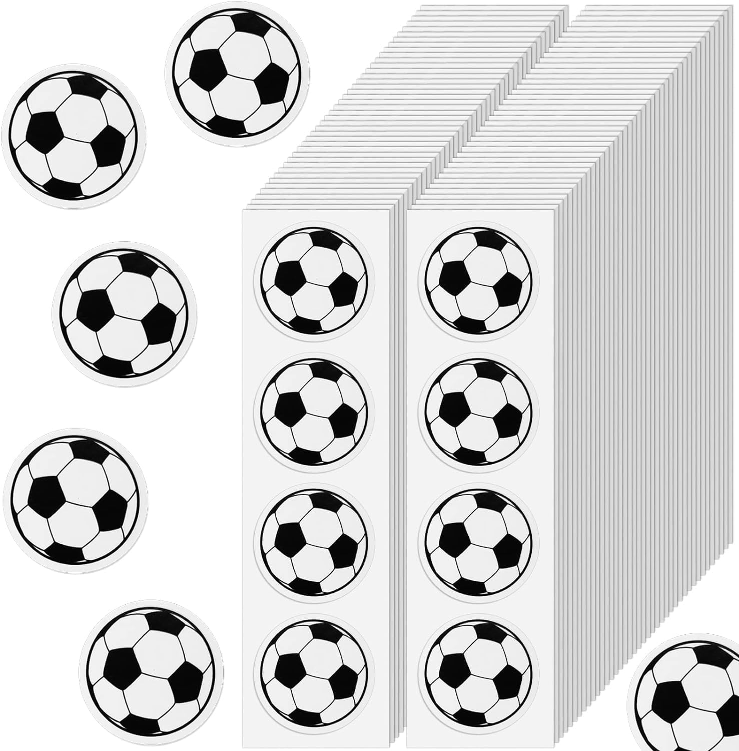 100Pcs Soccer Ball Stickers for Water Bottles Vinyl Soccer Decorations for Party Birthday School Self-Adhesive World Cup Stickers Soccer Stickers for Kids Boys Teen Room Wall Decoration