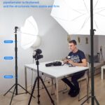 Uniqus Photography Light Stand 9.2Ft/110'', Sdfghj Heavy Duty Light Stand Aluminum Alloy Spring Cushioned Tripod For Ring Lights - Image 6