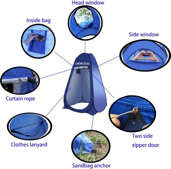 Camping Shower Tent Privacy Tent e Shower Bag Pop Up Changing Toilet Portable Sun Shelters Dressing Room Instant Outdoor - Image 2