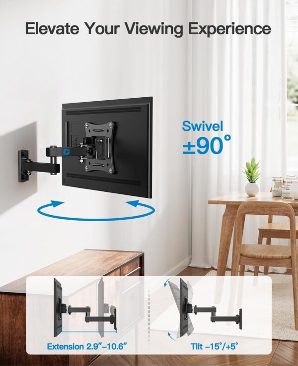 Pipishell Full Motion Tv Wall Mount Brackets Swivel Tilts Articulating Extension Fits Max Vesa 100X100Mm, Corner Tv Mount For 133 - Image 5