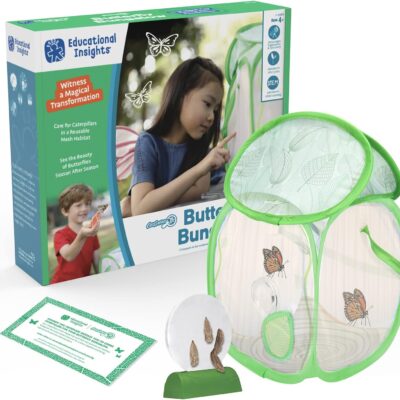 Educational Insights GeoSafari Jr. Butterfly Bungalow, Butterfly Garden Kit, Gift for Kids Ages 4+