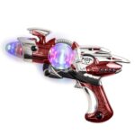 Kicko LightUp Noise Blaster Red Color 11.5 Inches Long with Cool and Fun Super Spinning Space Style – for Novelty and Gag Toys, Party Favor, Bag Stuffer, Party Ideas