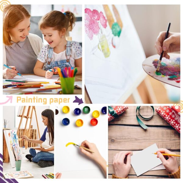 120 Sheets Watercolor Paper Bulk, 140 Lb300 Gsm Cold Press Paper White Water Color Paper For Kids Child Students S Artists Drawin - Image 6