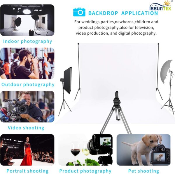 10X24 Ft Background Muslin Backdrop, Photo Studio, Collapsible High Density Screen For Video Photography And TelevisionWhite - Image 6
