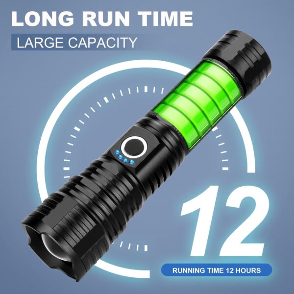 Rechargeable Flashlights High Lumens 900000 Lumen Super Bright Flashlight 2pack Led High Powered Flash Light Flashlight for Home Camping 5 Modes/12h Run Time for Outdoor IPX6 Waterproof - Image 3