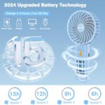 Mini Handheld Fan, ed Portable Hand Mini Fan,15H Working Time,Quiet,Lightweight,4 Speed,Hand Fans For Women With 180° - Image 3