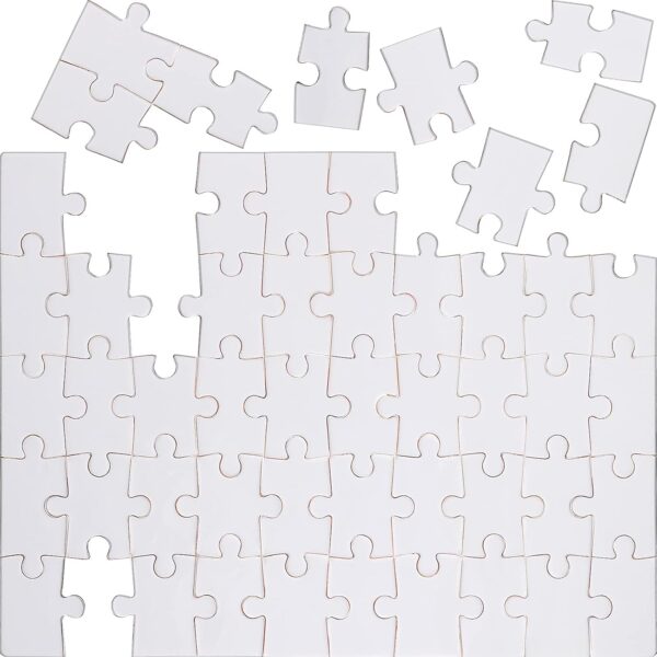 Gejoy 50 Pieces Floor Puzzle White Jigsaw Puzzle Blank Puzzle For Decorating Diy Blank Puzzle Crafts Small Blank Puzzle Pieces