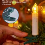 Christmas Tree Candle String Lights Plug in, 50 LED Flameless Candle Lights with Clips, 48Feet Candle Twinkle Lights for Xmas Tree Festive Holiday Seasonal Celebration Decoration, Warm White - Image 4