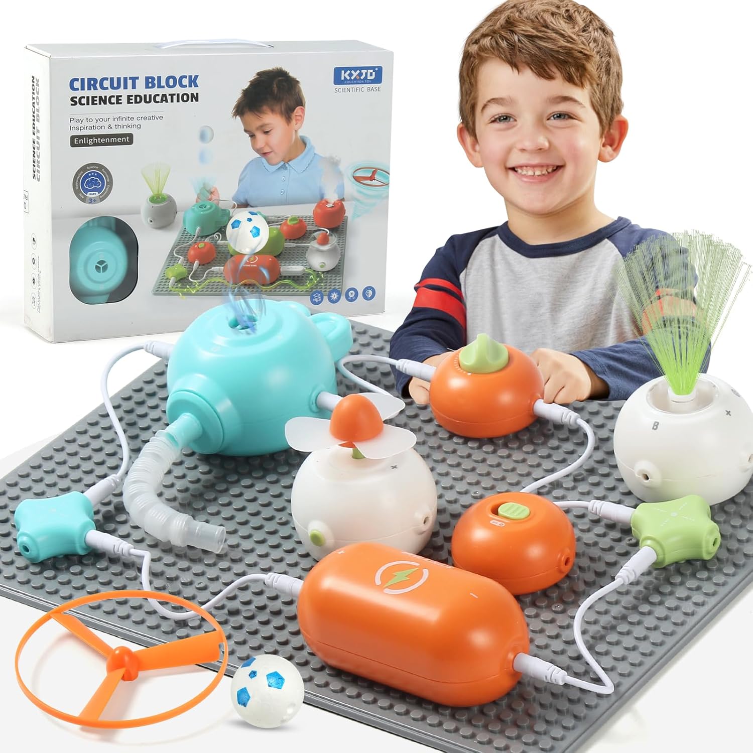 Circuit Kits Circuit Blocks Board for Kids, DIY Electronics Exploration Kit with 64 Projects, Physics Science Kits for Boys Girls, STEM Learning and Educational Toys for Kids 3+