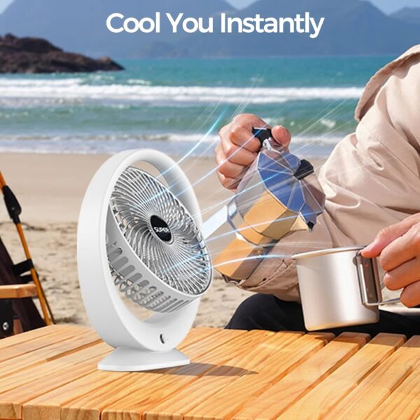 2Packs Desk Fans, 6Inch Portable Battery Operated Fan, Table Fans Up To 7.5 Hours 3 Speed 120° Head Rotation Small Personal Desk - Image 7
