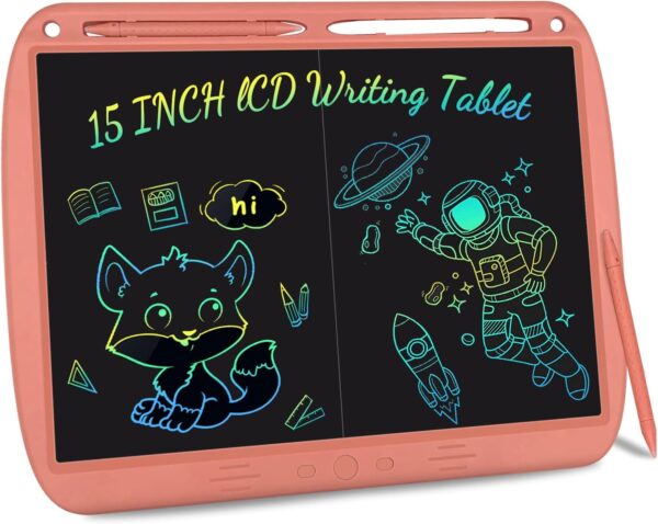 Lcd Writing Tablet, 15 Inch Colorful Rechargeable Doodle Board Drawing Board, Split Screen Drawing Pad, Educational Birthday