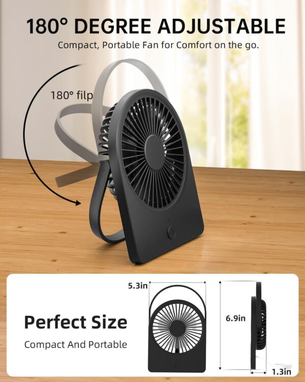 3.5 Usb Fan, Strong Wind Ultra Quiet Small Desk Fan Foldable 3 Speeds Adjustable, UsbC Corded Powered Personal Fan For Home - Image 4