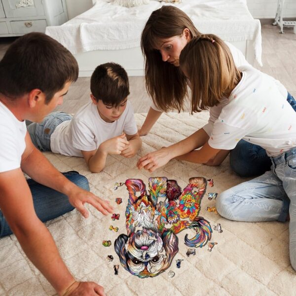 Wooden Puzzles For , Shih Tzu Dog Shaped Wooden Puzzle, Unique Shape Lhasa Apso Wooden Jigsaw Puzzle, Best For Chrismas Family - Image 5