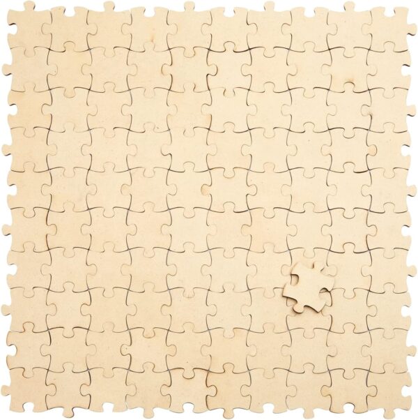 Juvale 100 Blank Wooden Puzzle Pieces For Crafts, Diy Art Projects, 1.9X1.6 Unfinished Freeform Jigsaw Wood Puzzle To Draw On - Image 8