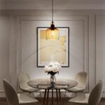1 Light Hanging Pendant Light Kitchen Island 3 Pack 6.1" Seeded Amber Glass Hanging Ceiling Light Fixture,For Dining Room Lighting Fixtures Over Table, Sink, Bedroom - Image 4