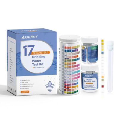 17 In 1 Water Test Kit - 100 Strips + 2 Bacteria Tester Kits - Well, Tap Home, Drinking Water City Water Testing Strip For Lead, Alkaline, Chlorine, Hardness, Iron, Fluoride, Copper & More