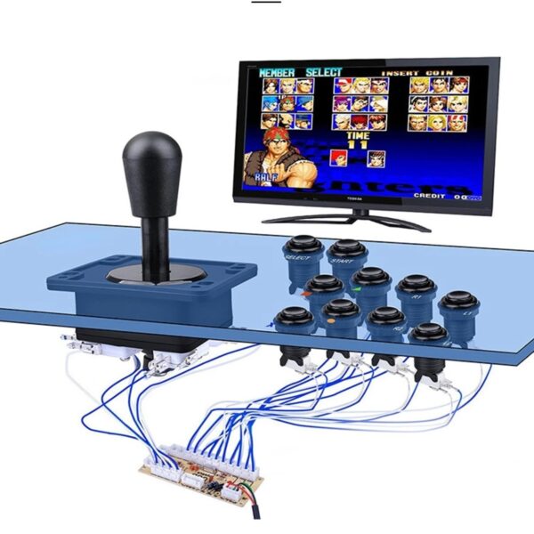 Walfront Zero Delay Arcade Game DIY Kits Game Buttons for Home 10 Buttons+Joystick+USB Encoder for MAME PC, Collection - Image 4