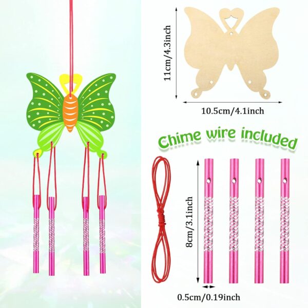 18 Pieces Butterfly Crafts for Kids Butterfly Wind Chime Kit DIY Wind Chimes for Kids Classroom Decorative Wind Chime Butterfly - Image 2