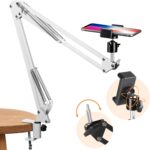 Tarion Overhead Video Stand Desk Phone Mount Stand Articulating Arm Flexible Cell Phone Holder Arm For Overhead Video Filming