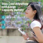 Mini Handheld Fan,3000Mah Small Battery Operated Fan,Portable Quiet Fan,Usb Rechargeable Pocket Fan,3 In 1 Hand Fan With Power - Image 4